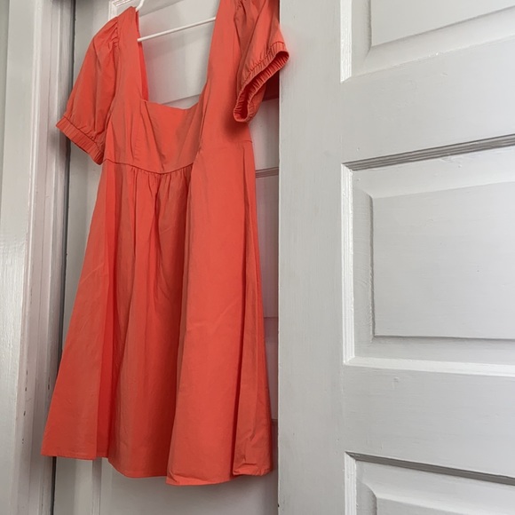 Puff sleeve dress (salmon) - Picture 2 of 3